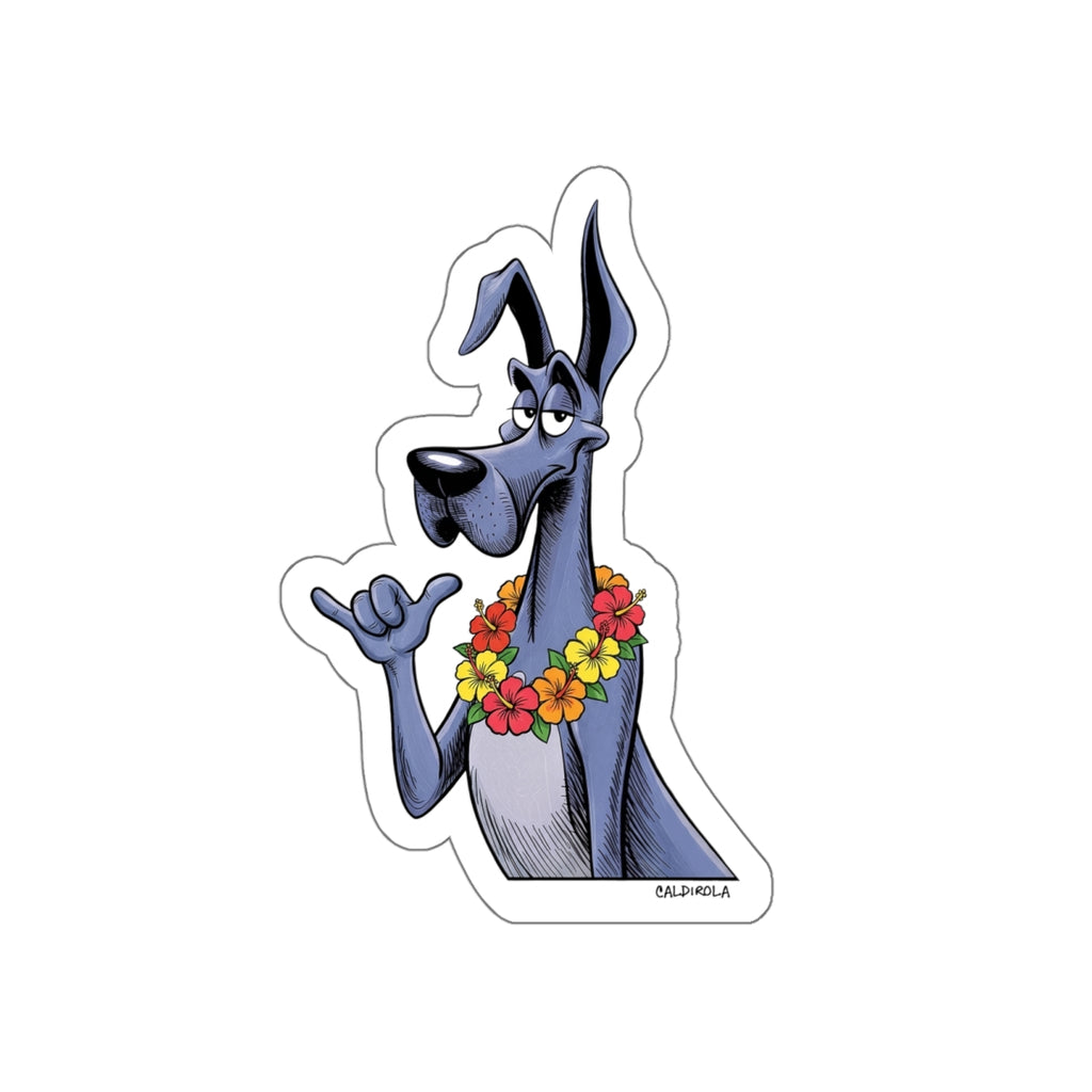 Dane Shaka Decal – Hawaiian Great Dane Sticker (5x5)