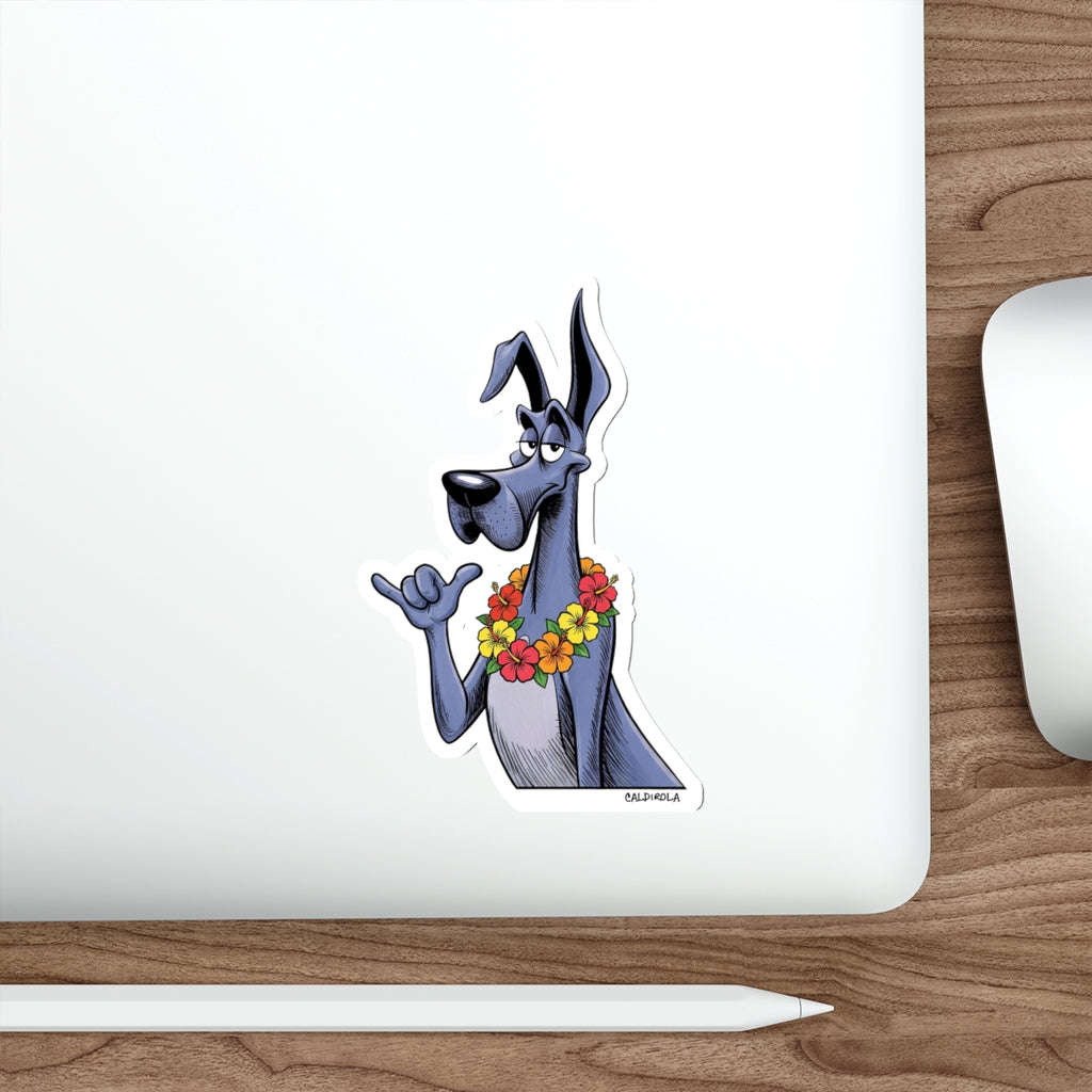 Dane Shaka Decal – Hawaiian Great Dane Sticker (5x5)