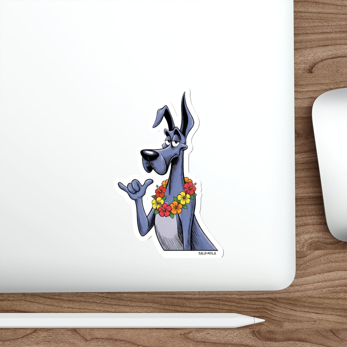Dane Shaka Decal – Hawaiian Great Dane Sticker (5x5)