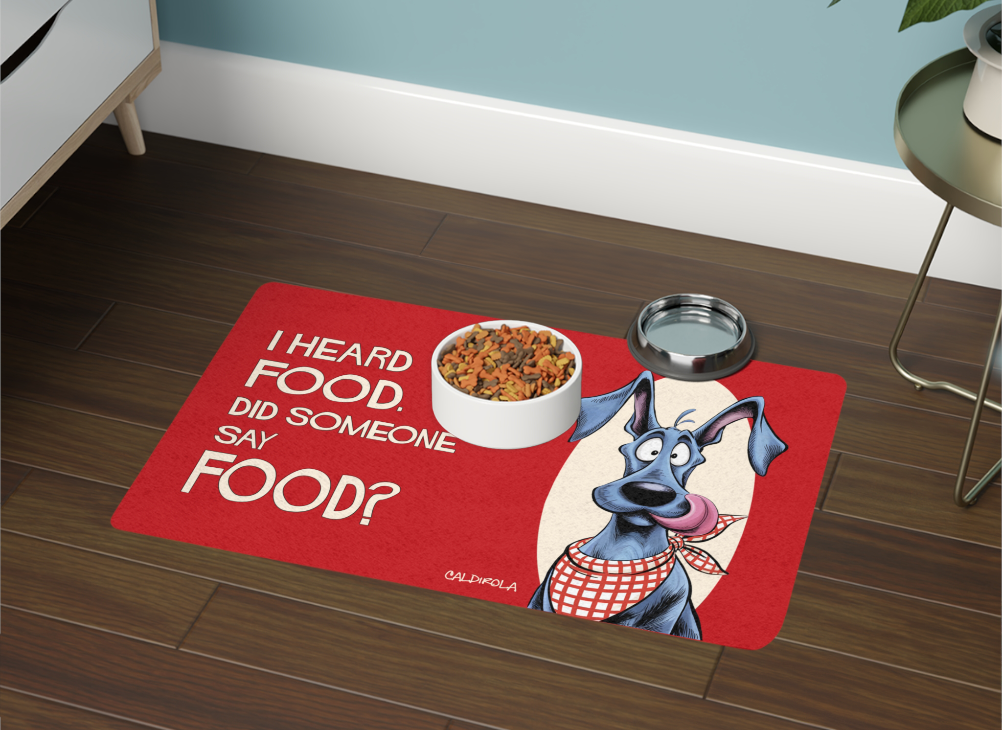 Dane - I Heard Food! - Dog Mat