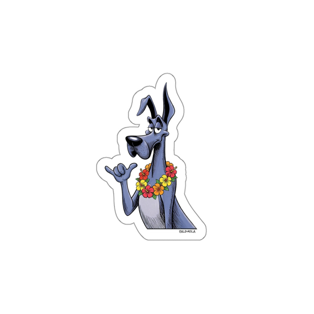 Copy of Dane Shaka Decal – Hawaiian Great Dane Sticker (3x3)