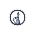 Dane – Circular Thumbs Up – Mini Sticker (3x3 Funny Dog Decal)